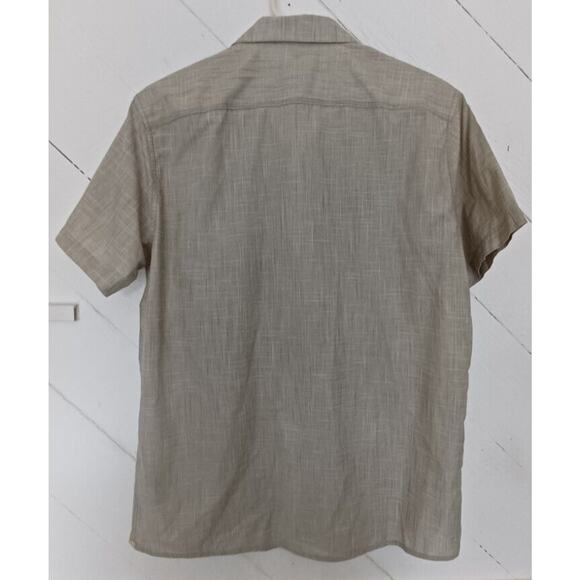 Kuhl Born In The Mountains-Short Sleeve Button Up Shirt Men's M Green Tan EUC￼ - Picture 3 of 3